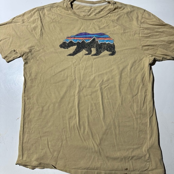 Patagonia Tan Bear Graphic T-Shirt - Picture 1 of 8